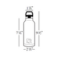 Customizable Laser Engraved 16oz RTIC Water Bottle Black Dimensions