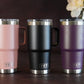 Sandstone Pink Black and Nordic Purple Custom Engraved Yeti Rambler 20oz Travel Mug for Wedding Parties, Gifts or Special Occasions.